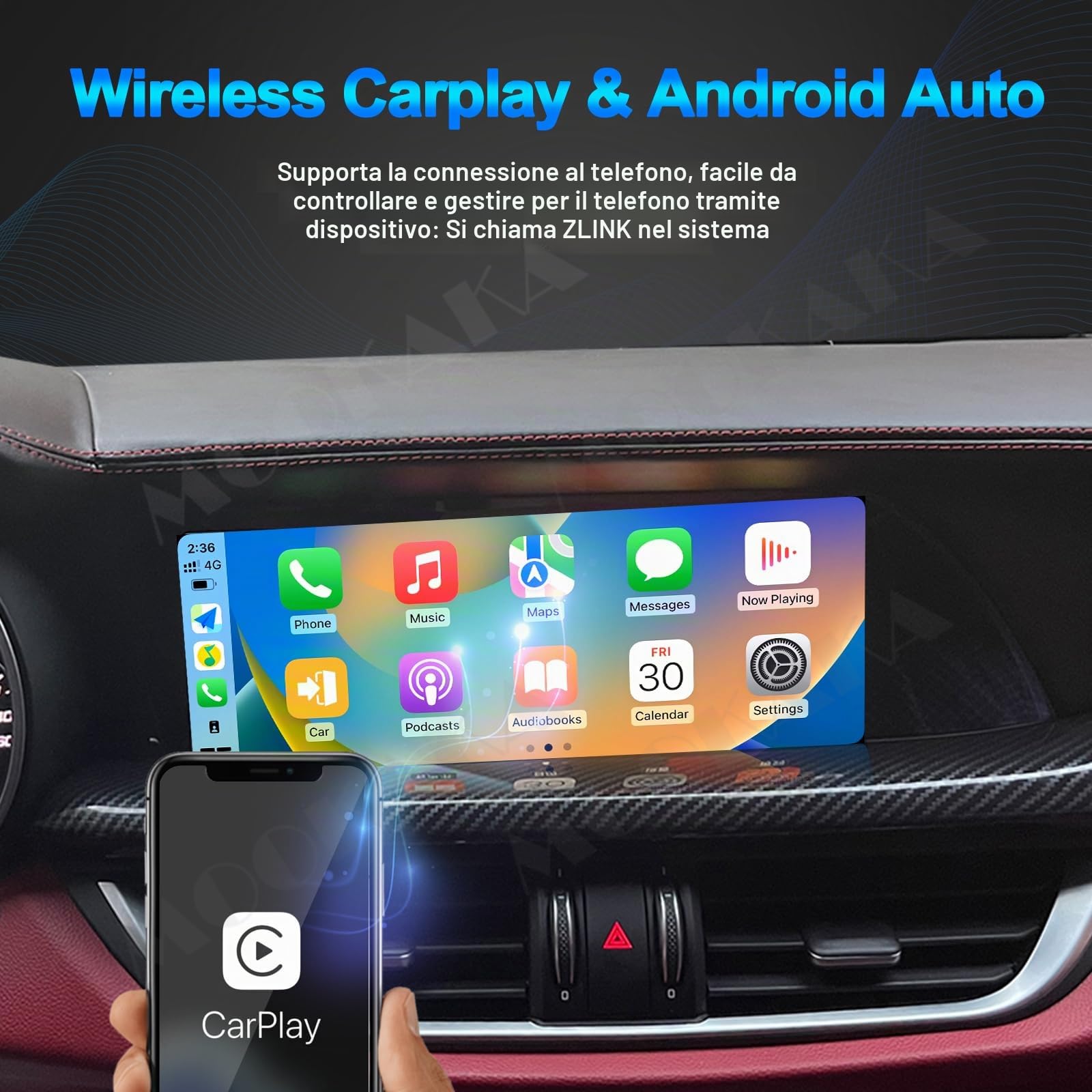 Android Car Radio 2 Din GPS Navigation for Alfa Romeo Giulia Stelvio 2015-2020 Multimedia Player Car Stereo Receiver Inch HD 1080P with Carplay (8+128GB)