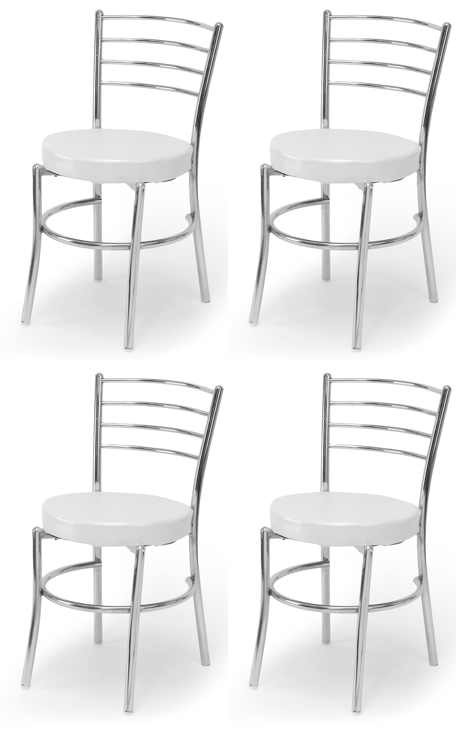 KITHANIA Dining Chair Ergonomic Dining Chair Hotel Restaurant Chair with Steel Chrome Polish and leatherite seat (4, Grey, Standard)-image-42