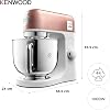 Kenwood kMix Editions KMX760API Kitchen Machine, 5 l Stainless Steel Bowl, Safe-Use Safety System, Metal Casing, 1000 Watts, incl. 3-Piece Patisserie Set and Splash Guard, Apricot Pink