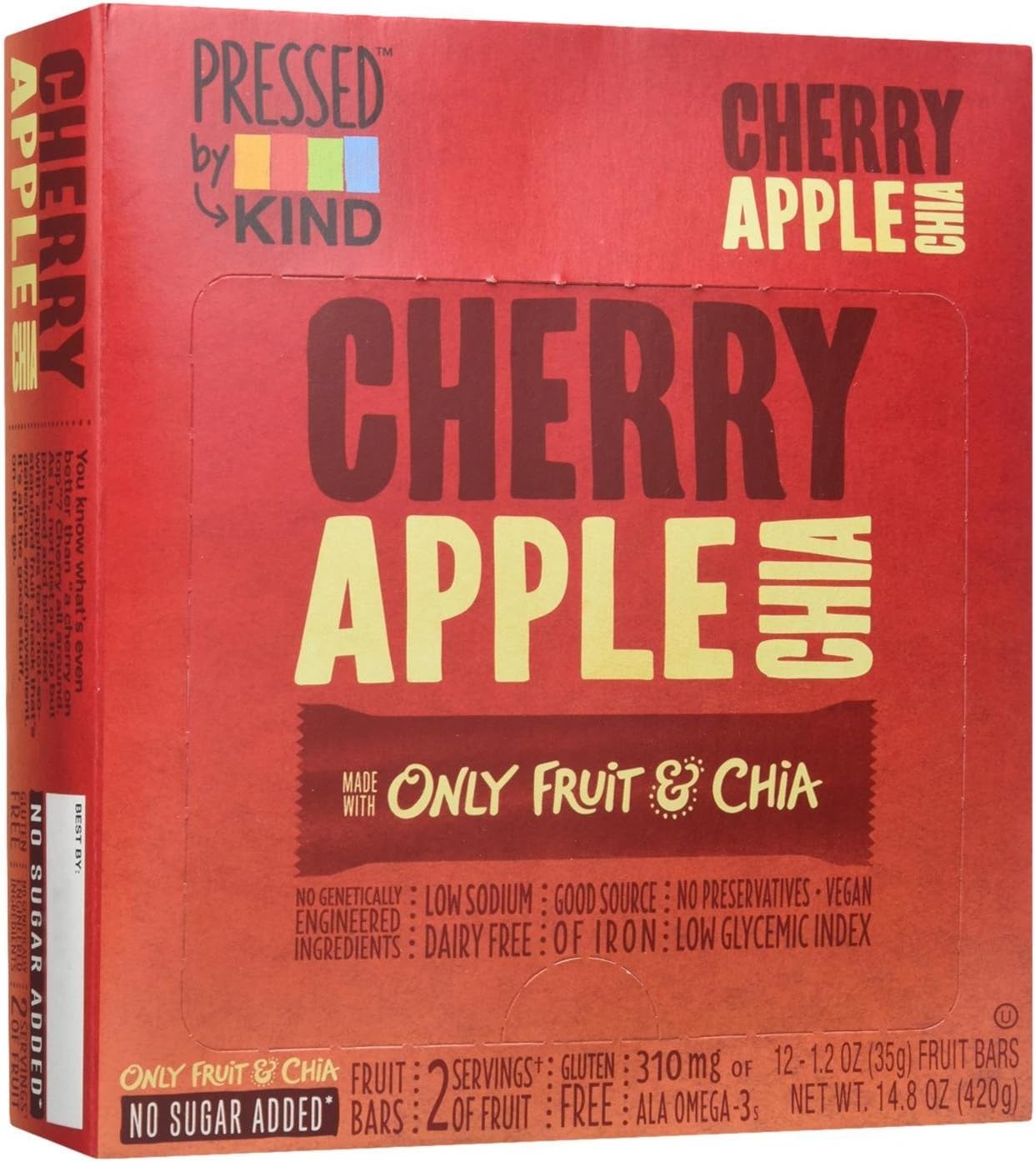 KIND Pressed by Bars - Cherry Apple Chia, 1.2 Oz, 12 Count