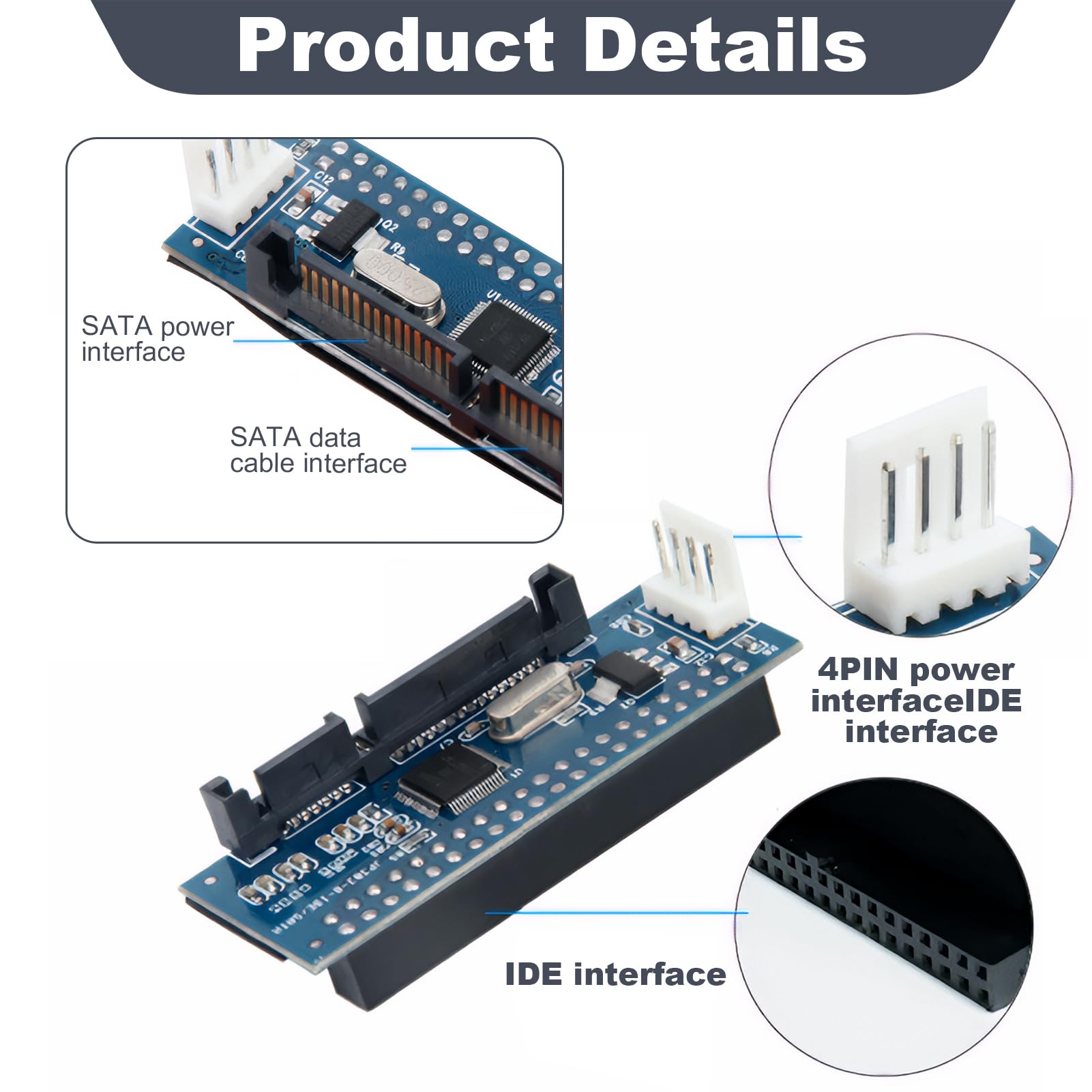 Adaptateur IDE SATA Convertisseur 40 Broches vers SATA Femelle pour Disque Dur 3,5"