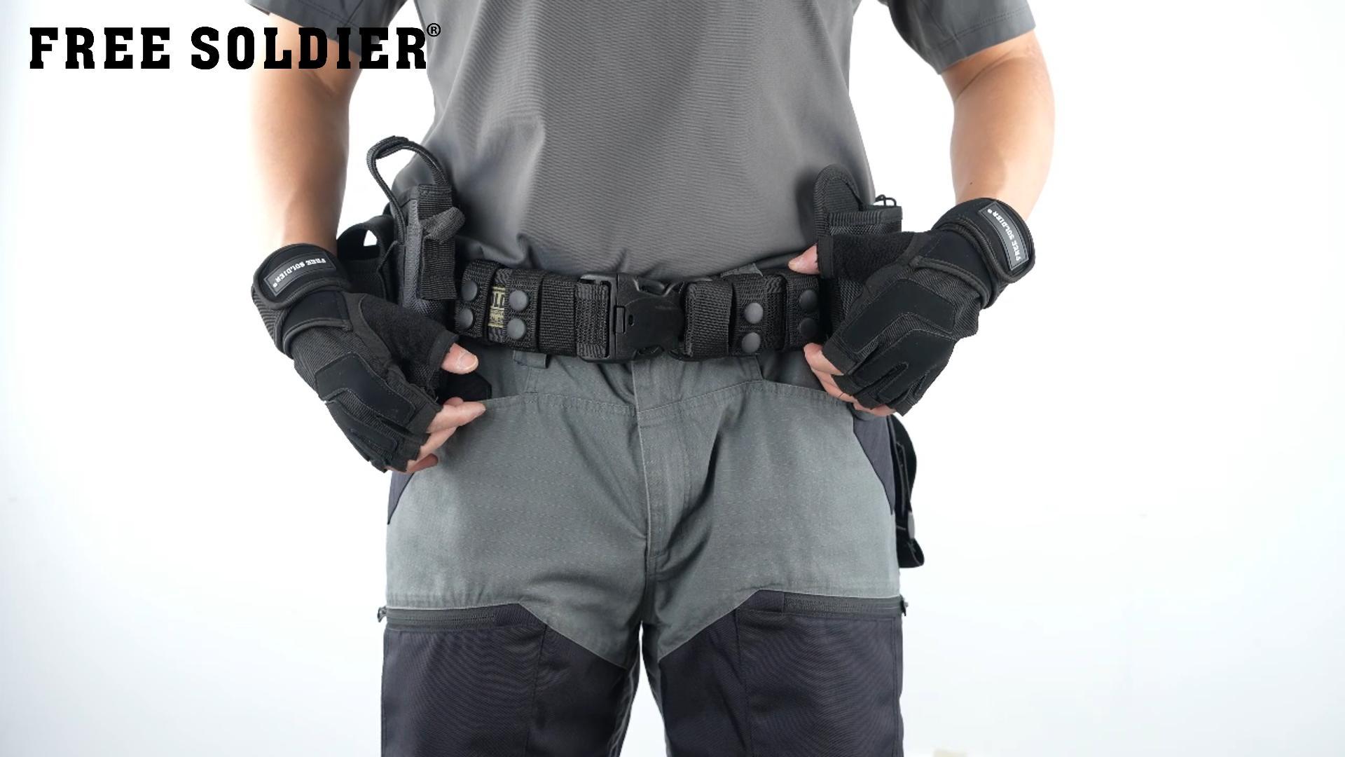 Cintura Tattica FREE SOLDIER Con 10 Borse Modulari | Nylon 600D | Per Militare E Outdoor