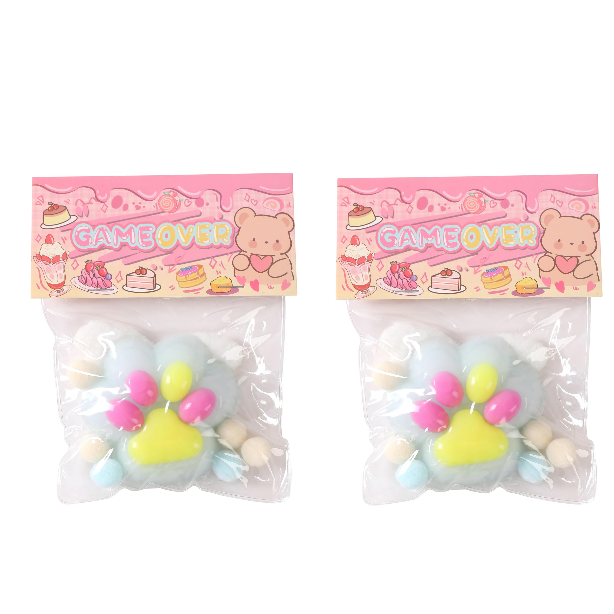 2PCS Taba Squishy Cat Paw Squeeze Toys,Sensory Fidget Toy for Your Best Mellow and Chill,Birthday Gift, Squishy Toys for Adults (Blue-2PCS)