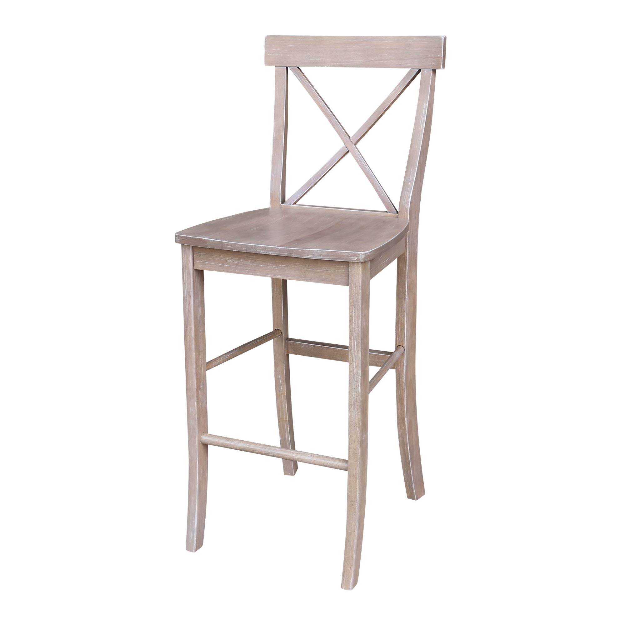 International Concepts X-Back Barheight Stool-30 Seat Height Stool, Gray