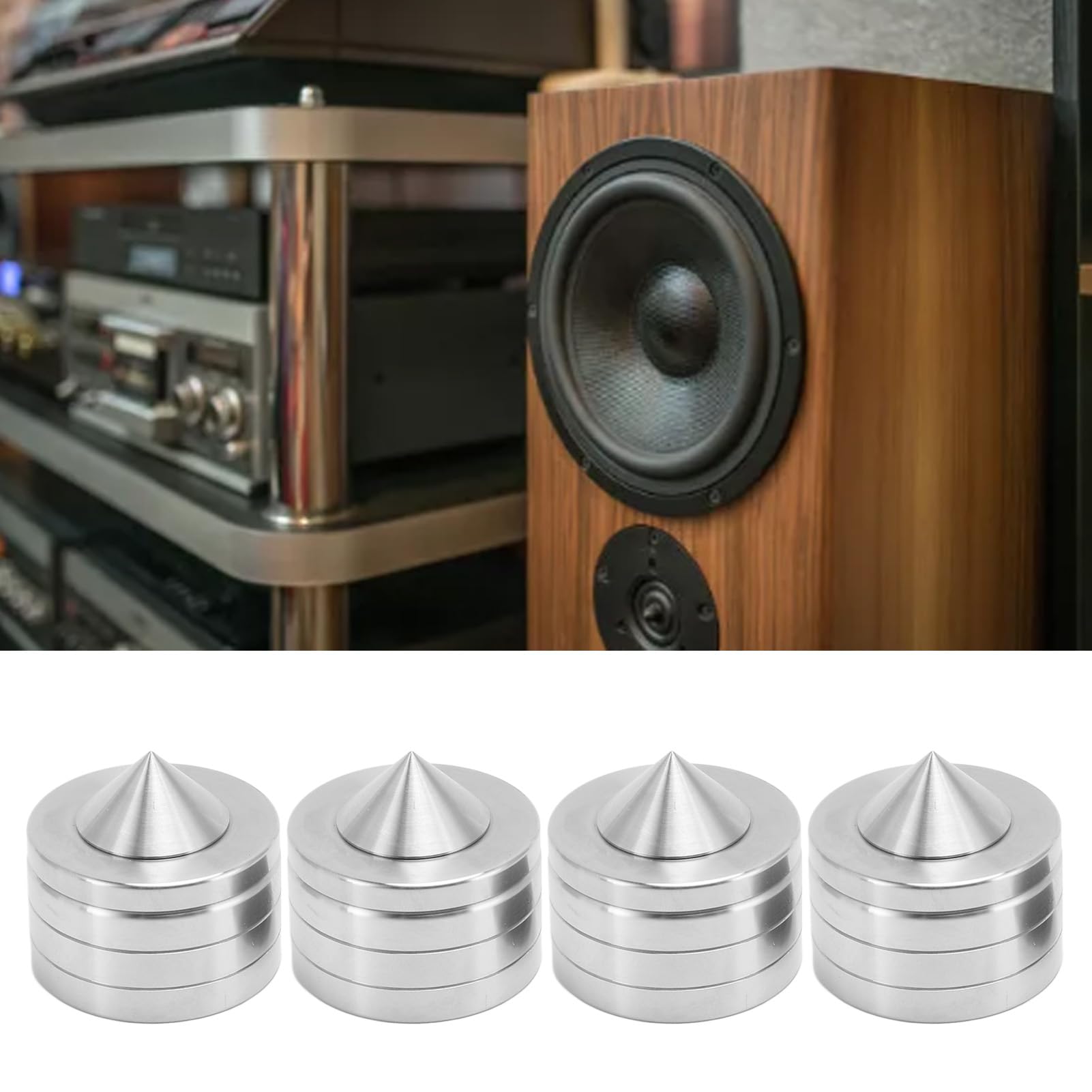 4 Pezzi Punte di Isolamento per Altoparlanti HiFi, Piedini di Supporto Isolanti Audio Ammortizzatori Punte di Isolamento per Altoparlanti per Giradischi Subwoofer
