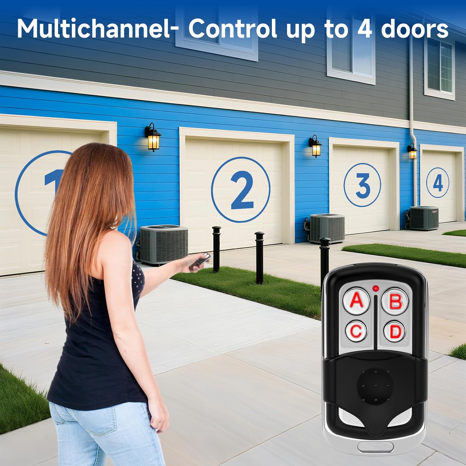 for Chamberlain LiftMaster Craftsman Garage Door Opener Keypad & Remote Universal,893MAX with Yellow, Purple, Green, Red/Orange Learn Button, 877MAX 971LM 371LM 893lm 891lm 373lm 973lm