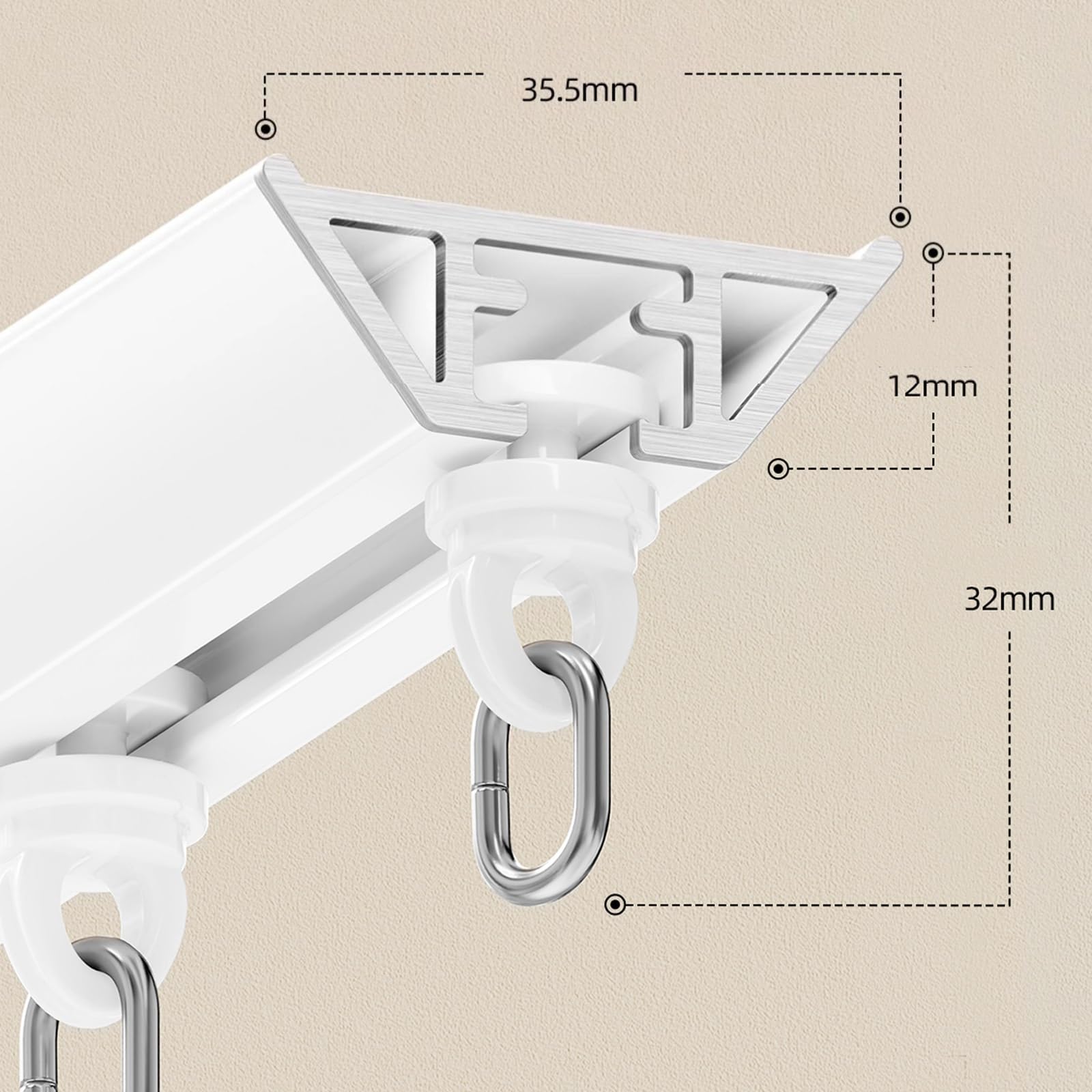 Tringle à rideau autocollante sans perçage pour plafond ou mur - Tringle à rideau adhésive de 5 m - Facile à installer - Noir - Parfaite pour la décoration de la maison