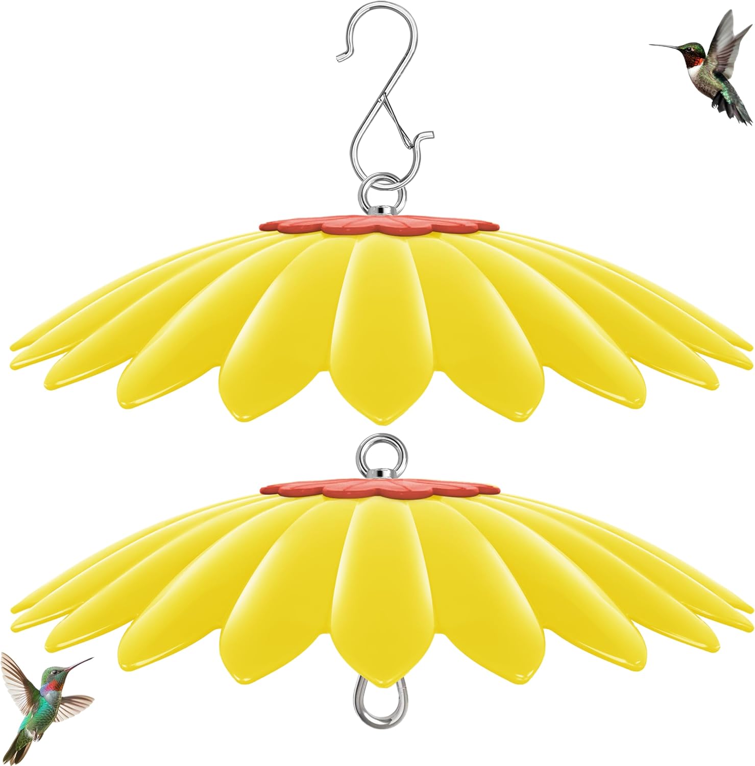 13.5 inch Bird Feeder Rain Guard,Hummingbird Feeder Shade Dome Cover,Umbrella Cover for Bird House for Outdoor,Squirrel Baffle(Yellow) 2 Pack