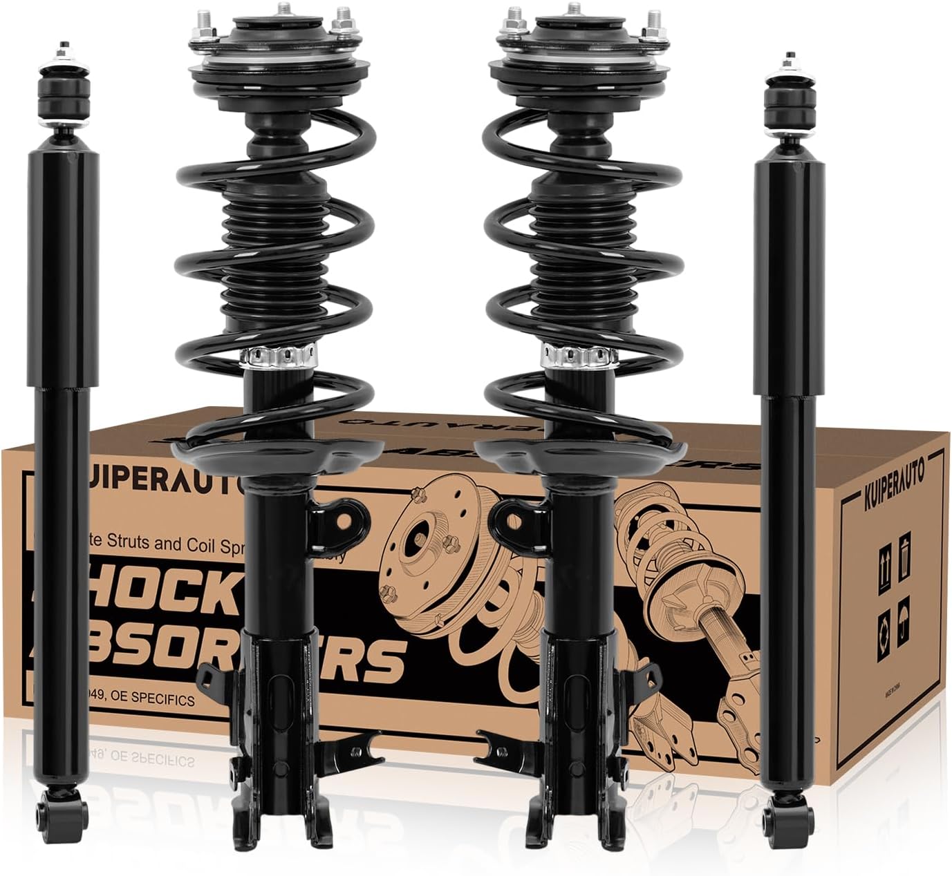 Complete Front Shocks Struts w/Springs Compatible for 2013 2014 2015 Honda Civic Sedan 272926 272925 348085