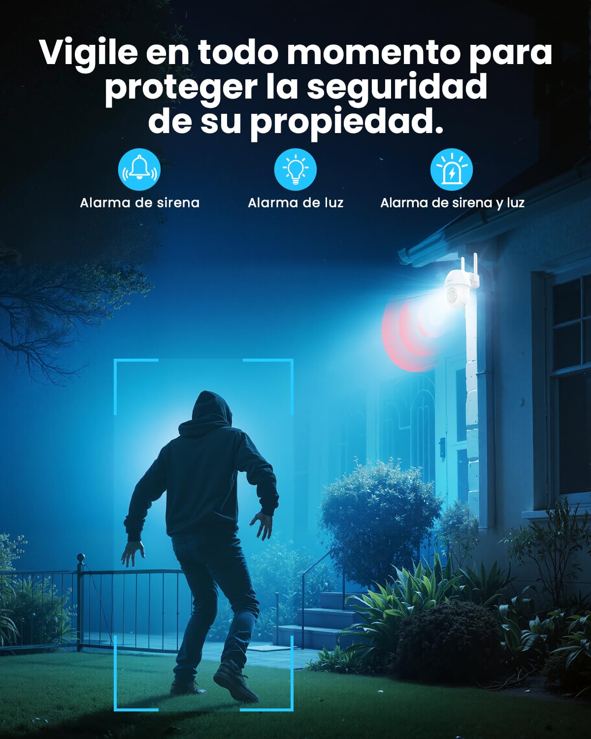 ieGeek 4G/3G LTE Cámara de Vigilancia Solar Inalámbrica, Soporte para Cambiar Tarjeta SIM, con Batería de 10000mAh, Visión Nocturna en Color 2K 3MP, PTZ 350°&90°, Detección Humana PIR