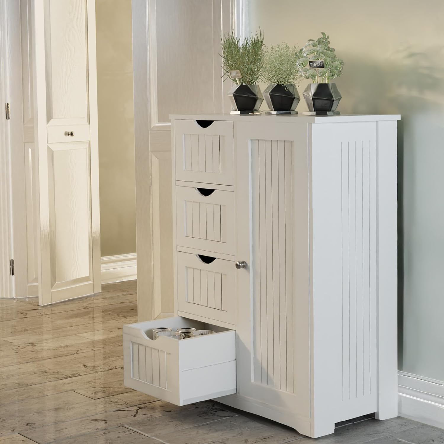 Amazon.com: Ceredeme Bathroom Cabinet, White Bathroom Storage Cabinet ...