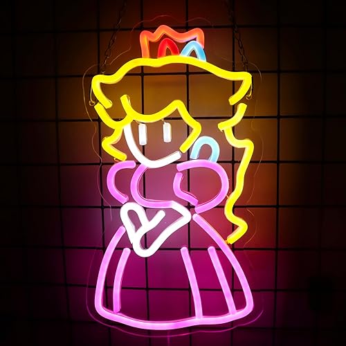 lmprintNook Princess Neon Signs Crown Neon Lights for Wall Decor Decorative Hanging LED Sign with USB Power for Kid Teen Boys Girls Room Birthday Party Wedding Bar Home Decoration Christmas Gift - Pink