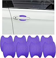 Vista 18 de Ziciner 4 calcomanías para manija de puerta de automóvil, textura de fibra de carbono, películas protectoras para manija de puerta automática