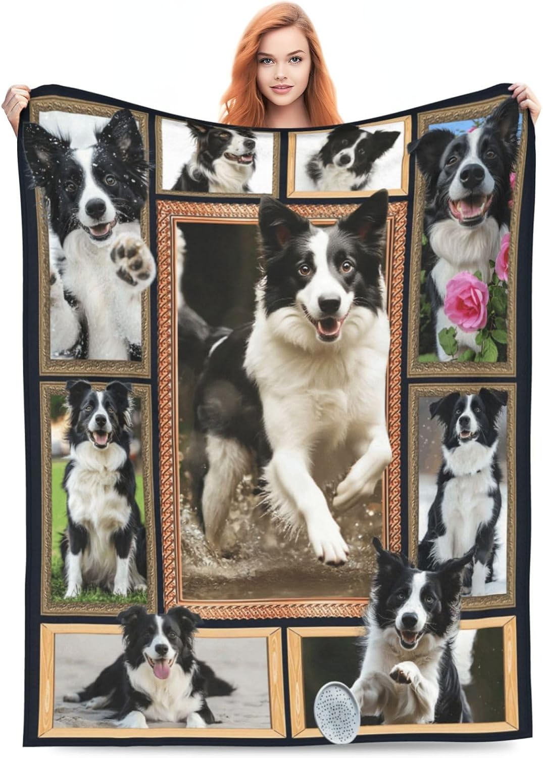 Border Collie Blanket Douglas Dog Gifts Throw Blanket Super Soft Flannel Lightweight Fluffy Plush Cozy Fuzzy Fleece Decor for Dog Lover Girl Boys Woman Man Kids Adults for Bed Sofa Couch 40"X50" - Image 2