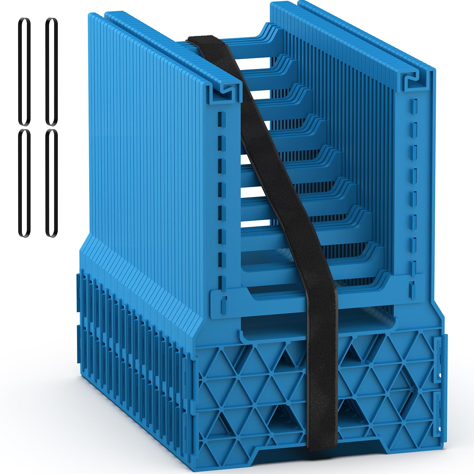 BEBOBLY RV Sewer Hose Support 15FT with Secure Rubber Band &amp; Carry Strap, RV Sewer Hose Holder Adjust Height for Travel Trailers, RV, Campers | Avoiding Obstacles &amp; Deep Cradles, Quick Setup/Collapse