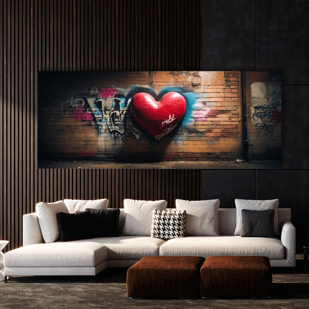 Sense Canvas Lienzo decorativo con diseño de corazón con latido del corazón 65, para decoración del hogar, póster grande de 40 x 16 pulgadas
