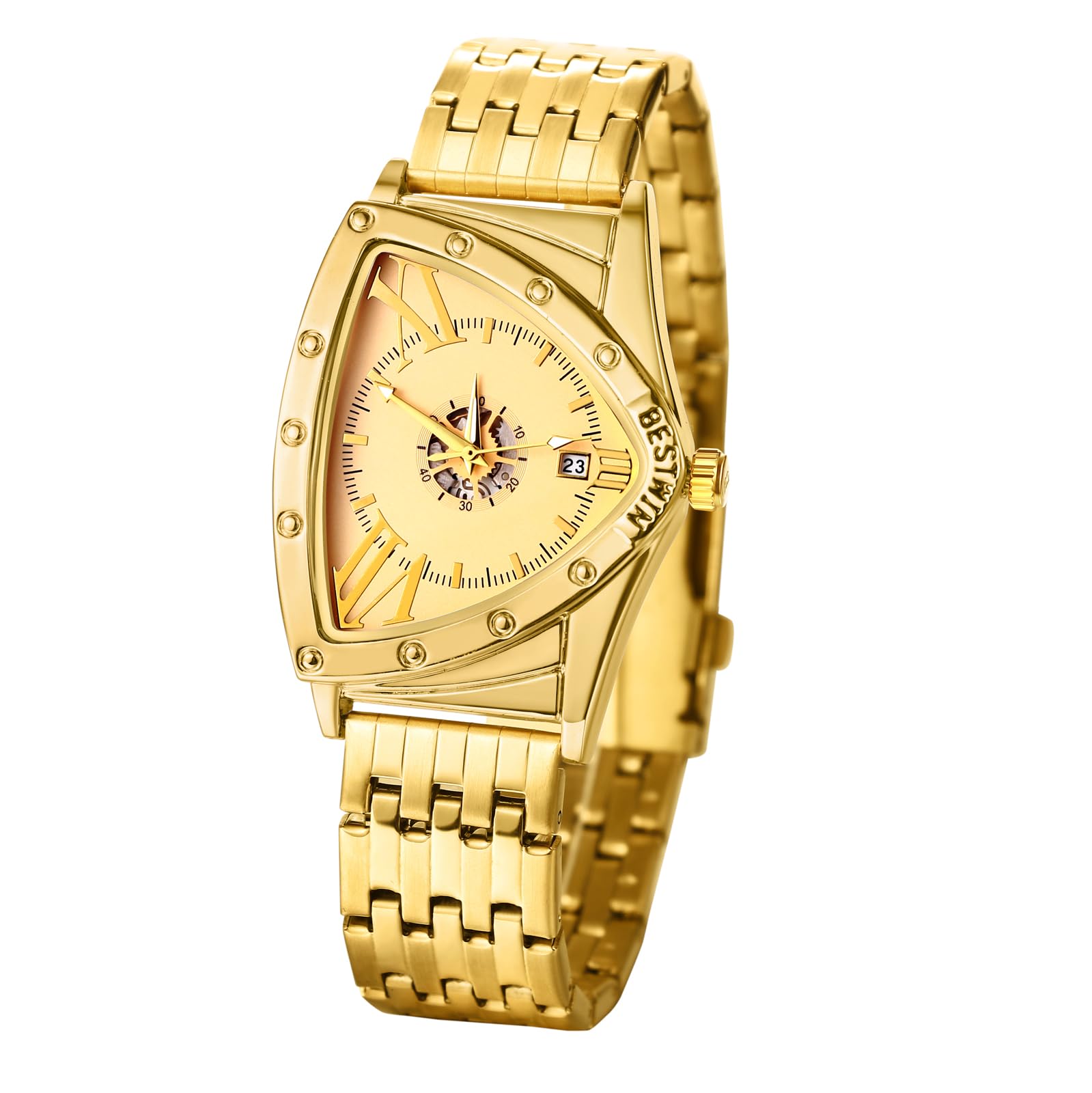 JewelryWe Damenuhr Edelstahl Leuchtende Uhren: 30m Wasserdic