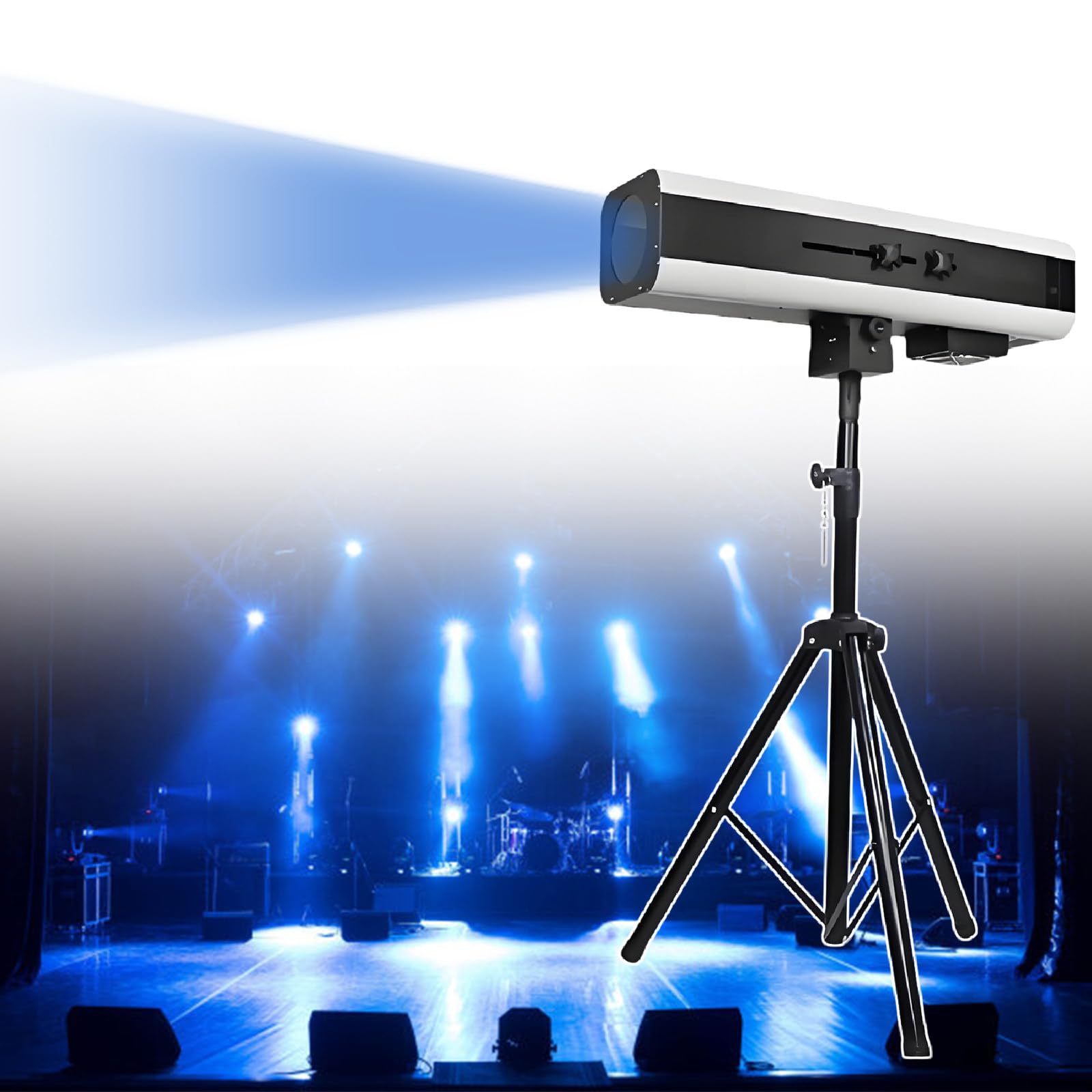880W LED Bühnen Verfolger Spot mit Ständer, Manuelle Steuerung DJ Party Kino Bühnenlicht, Multi-Farb Bühnen-Scheinwerfer, Professionnelle Performance-Beleuchtung für Veranstaltungen Theater