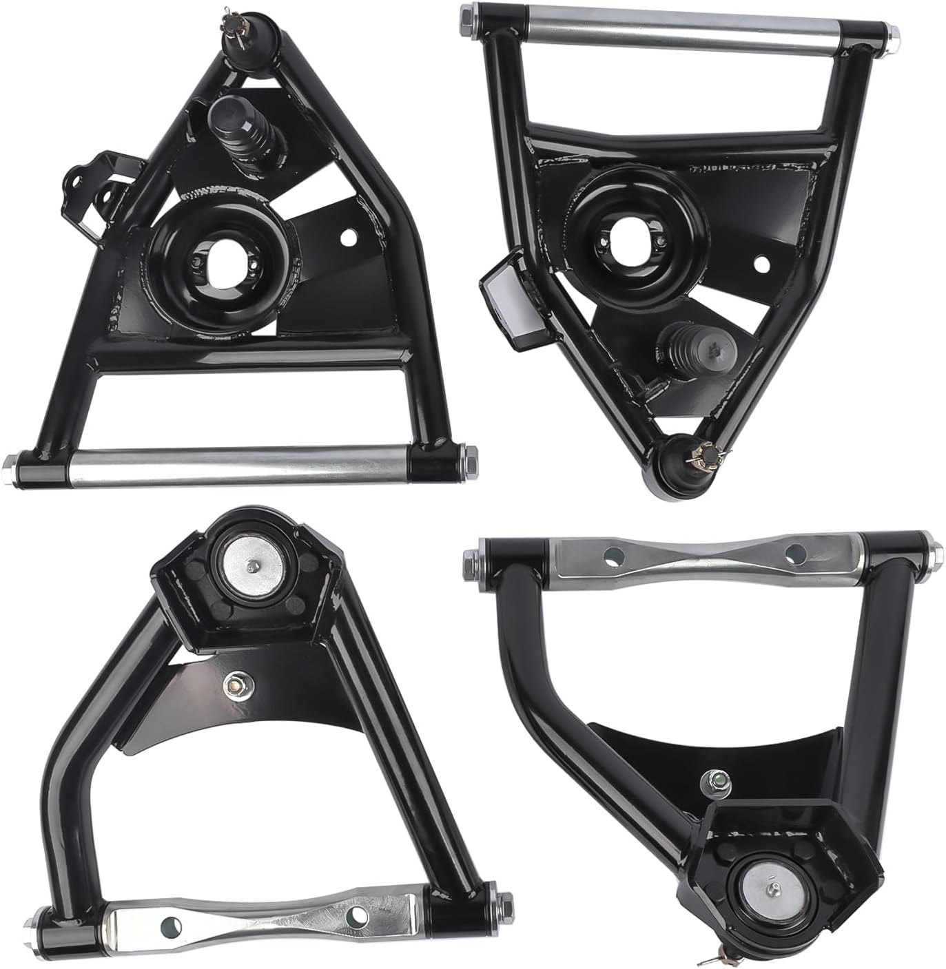 2 Pair Front Tubular Upper & Lower Control Arms Replacement for Chevy GMC C10 Suburban 1973-1987