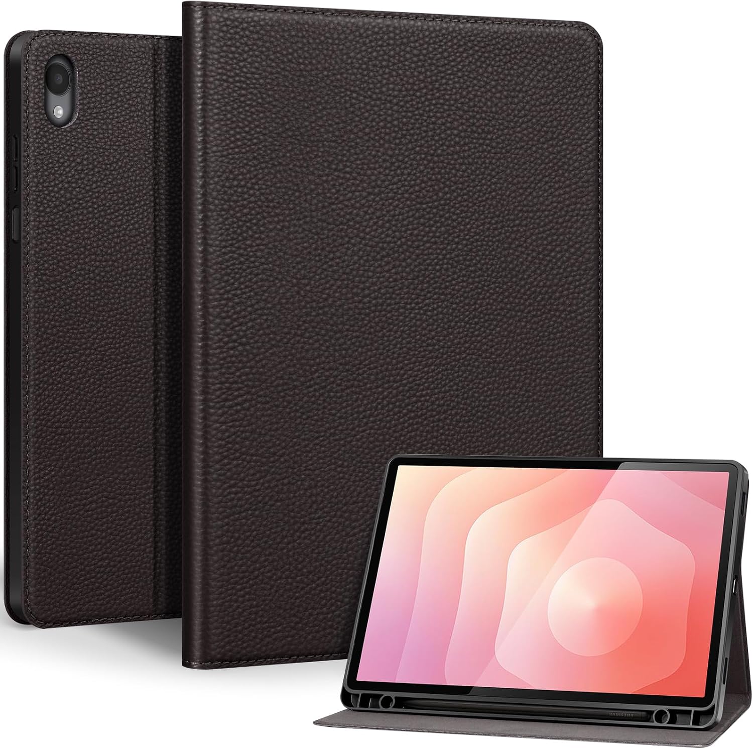 Genuine Leather Case for Samsung Galaxy Tab S11 2025 11", Brown