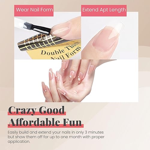 Miniatura 5 de 2 piezas de gel constructor para uñas, 7 en 1 constructor de gel transparente para uñas, lámpara LED de uñas dura, fortalecedor de uñas, extensión