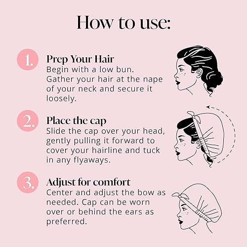 Miniatura 7 de GRACE & COMPANY Gorro de ducha de lujo para mujer - 100% impermeable, reutilizable, lavable y transpirable - Casablanca