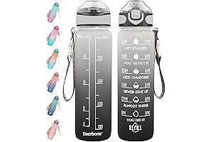 Enerbone 32 oz Water Bottle, Motivational Time Marker Drinking Bottles for Teen Boys