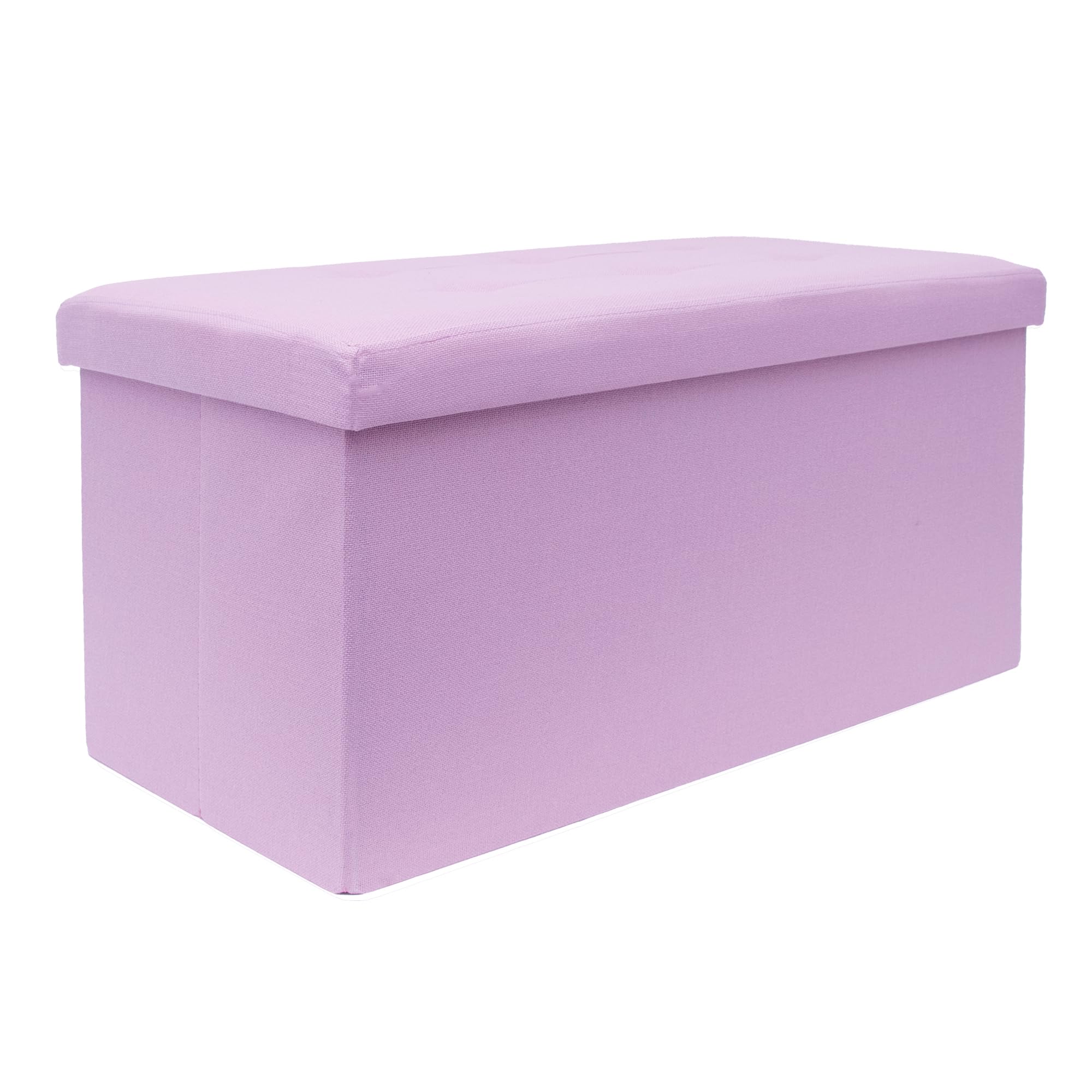 INTIRILIFE Banco Plegable 76x38x38 cm en Rosa - Asiento Cubo con Tapa y Espacio de Almacenamiento de Tela con Huecos - Asiento Cubo reposapiés Plegable Caja de Almacenamiento Cofre Asiento Taburete