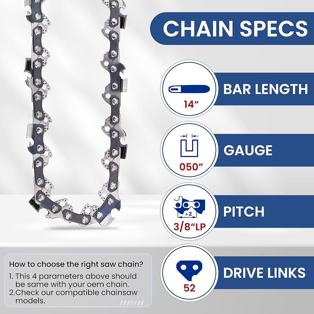 Amazon.co.jp: TWOMEM 2パック 14インチ チェーンソーチェーン 3
