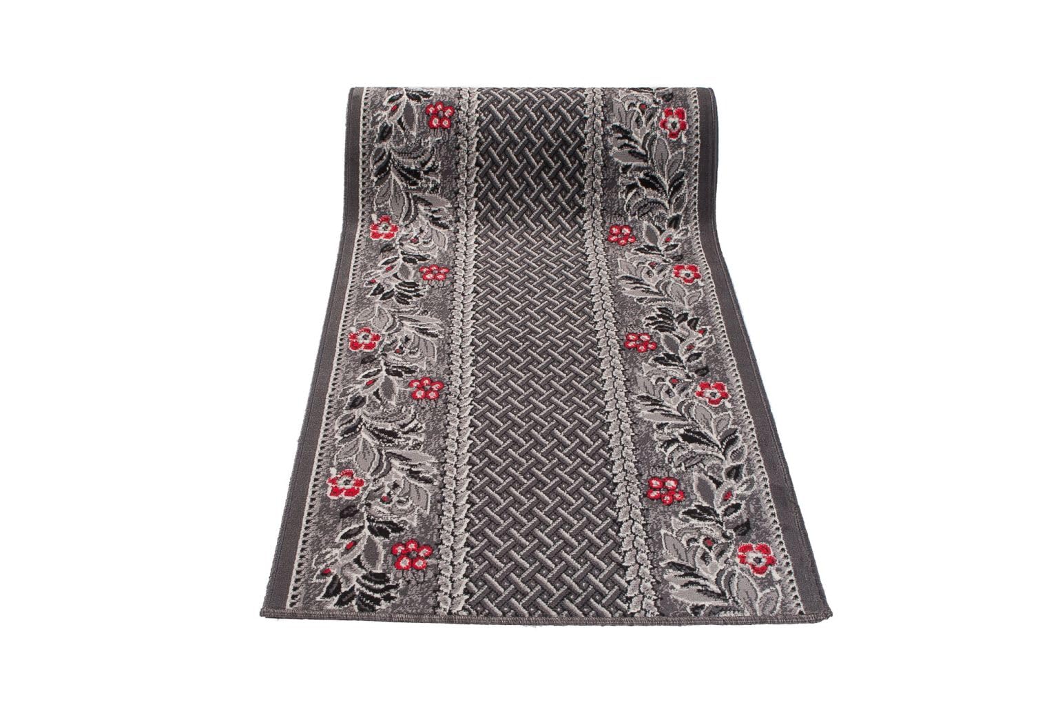 Mazovia Alfombra de Pasillo Larga - Design Geométrico - Moderno Pelo Corto - Alfombras de Pasillo por Metros - Alfombras para Pasillos Largos - Moqueta por Metros - Ancho 70 cm - Gris 70x225 cm