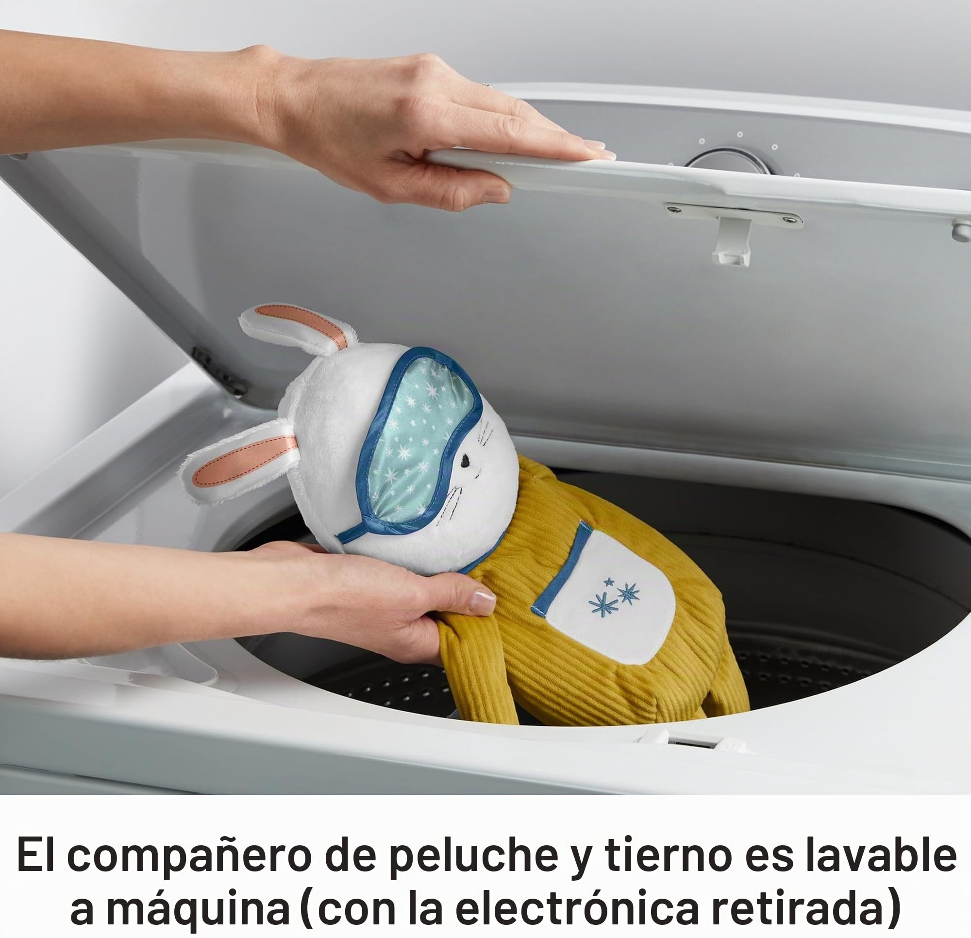 Fisher Price Conejito Dulces Sueños Cuida Tu Rutina, peluche musical ayudante sueño y rutina de dormir para bebés y niños +18 meses (Mattel GMN58)