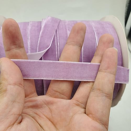 Miniatura 133 de Bobina de cinta de terciopelo de 10 yardas, disponible en muchos colores Verde