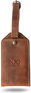 Personalized Leather Luggage Tags – Handmade Travel Bag ID Tags for Suitcases
