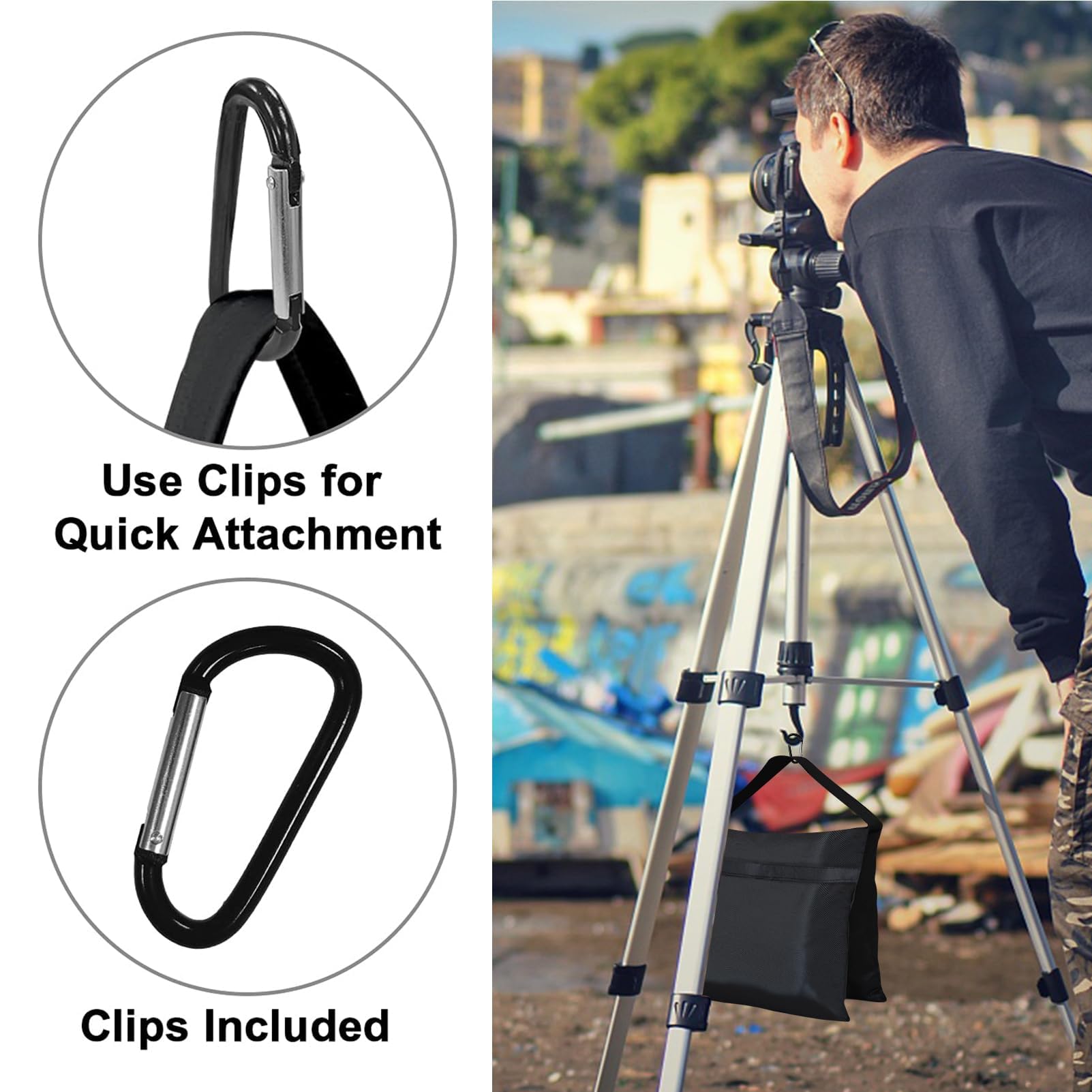 Eurmax USA Photography Sand Weight Bags Heavy Duty Saddlebags for Photography Video Equipments, Backdrop Stand, Light Stand,Photo Tripod, Canopy Tent, Umbrella Base, Fishing Chair,Picnic Table 4-Pack