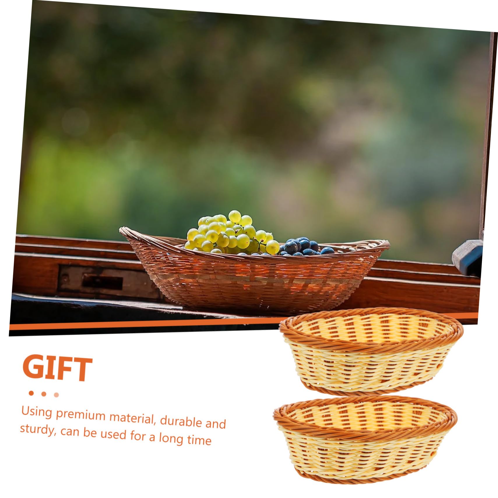 Melrose 83575DS 12 x 13 in. & 14.5 x 14.75 in. Seagrass Home Decorative Basket Tan - Set of 2