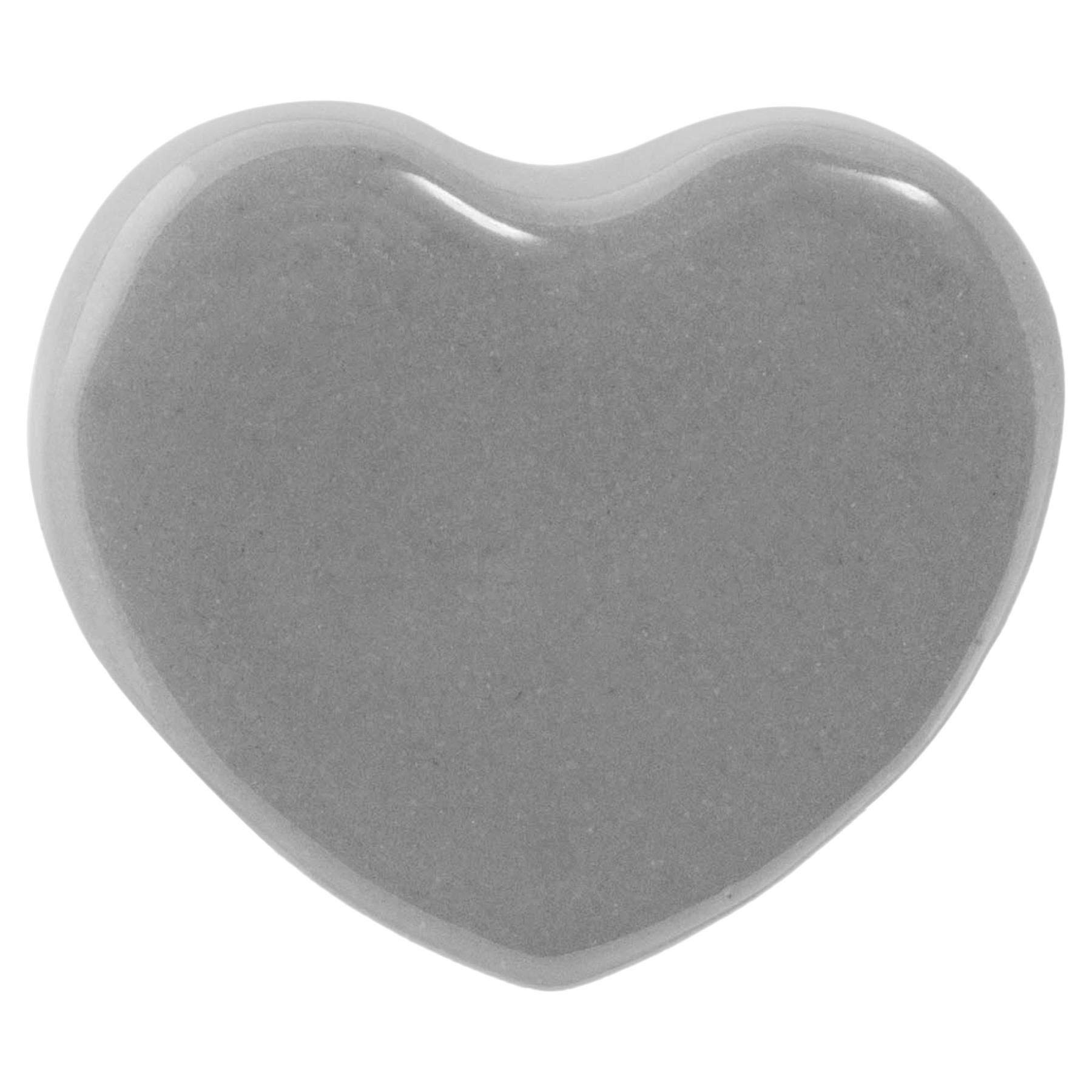 Nicola Spring Grey Heart Ceramic Cupboard Drawer Knobs - Heart Design - Grey - Pack Of 6