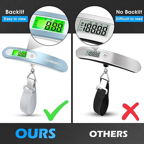 Miniatura 9 de Balanza digital de equipaje de regalo para maleta de viajero Balanza de peso de mano 110lbs