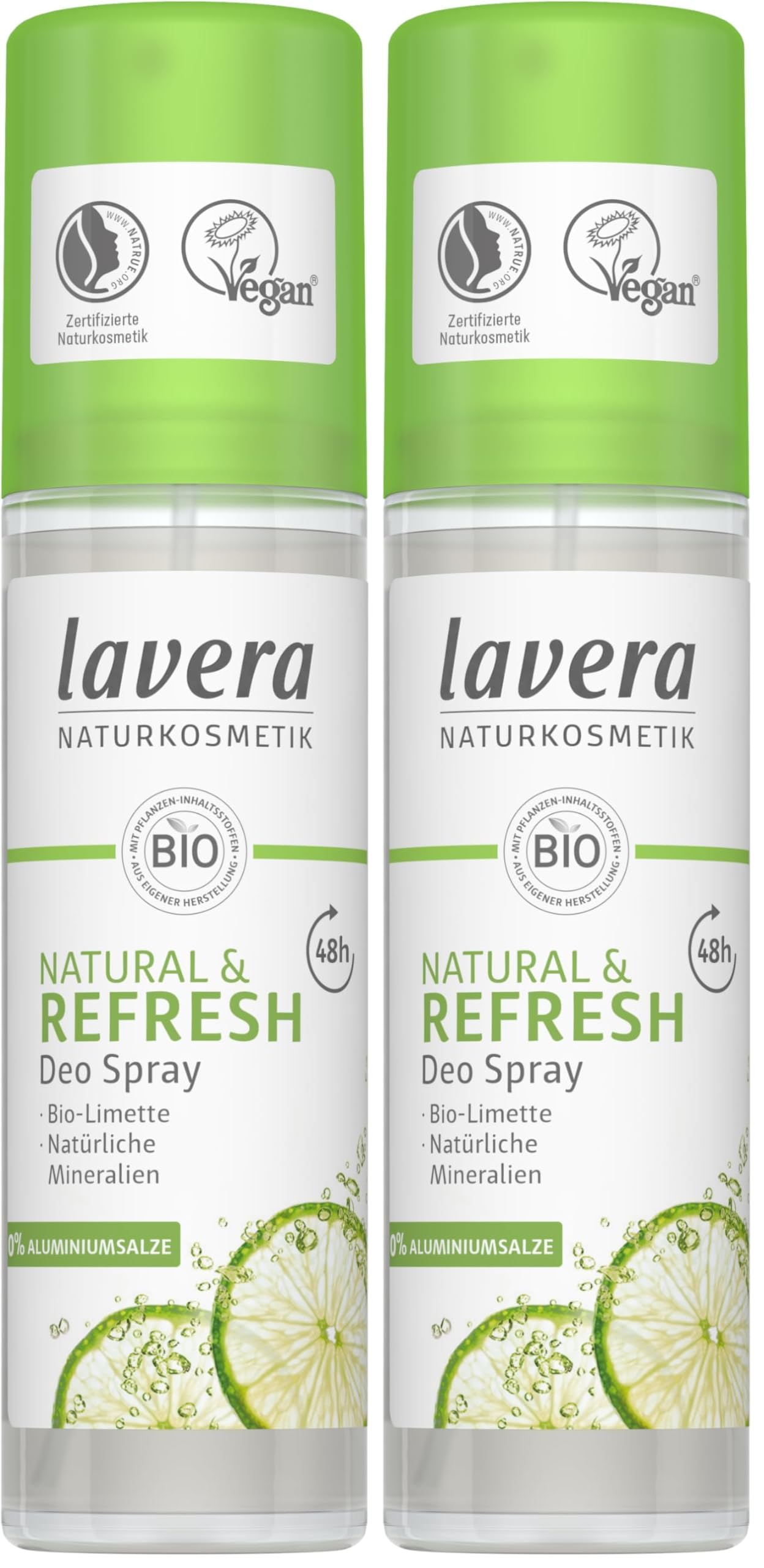 lavera Deo Spray NATURAL REFRESH - unisex Deo mit Bio-Limette & natürlichen Mineralien - 48h zuverlässiger Schutz - ohne Aluminium- frisches Hautgefühl - vegan - Naturkosmetik - Bio (1 x 75 ml)