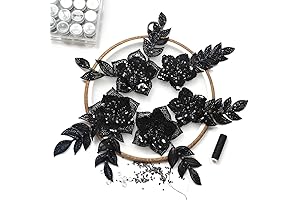 Sparkling Black Beaded Appliques for Dresses: Adorn Your Attire with Elegance