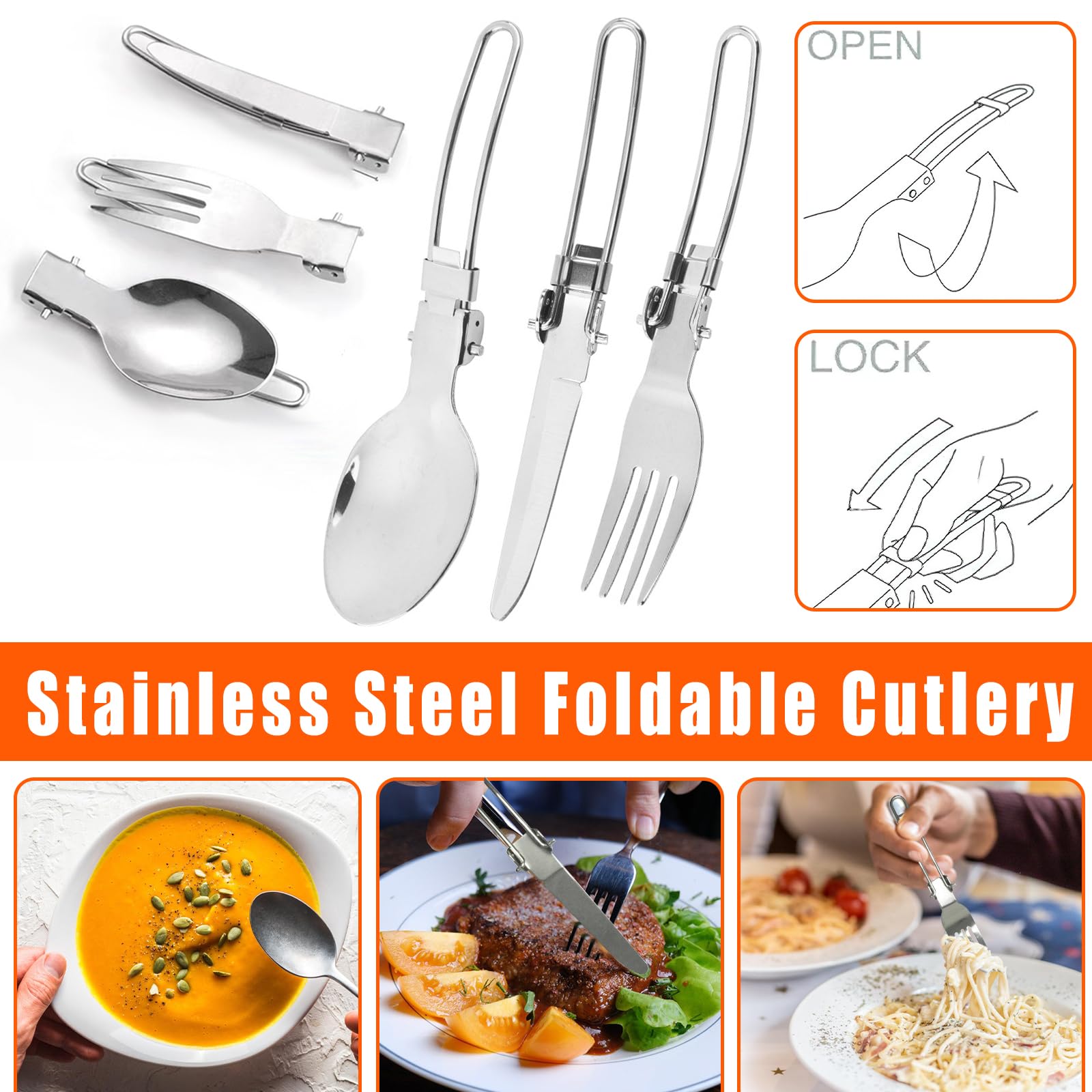 Portatile Pentole Set, Pentola da Campeggio per Fuoco, Fornello da Campeggio per 1-2 Persone, Utensili da Cucina da Campeggio, per Campeggio, Cucina All'Aperto, l'Escursionismo, Viaggi