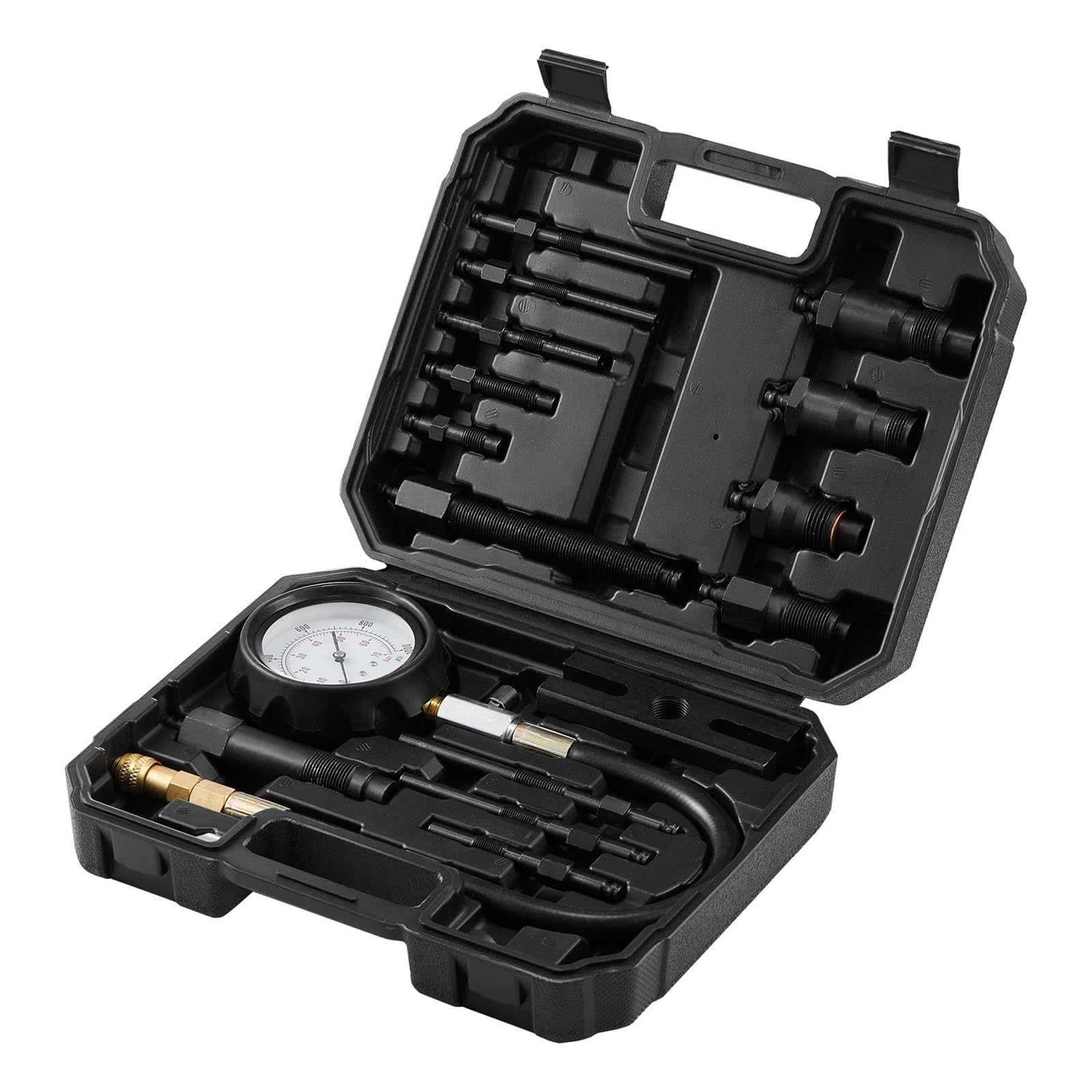 Probador de compresión de Motor, Kit de 18 Piezas para Comprobar la presión de los Cilindros, comprobador de inyectores para Camiones (diésel).