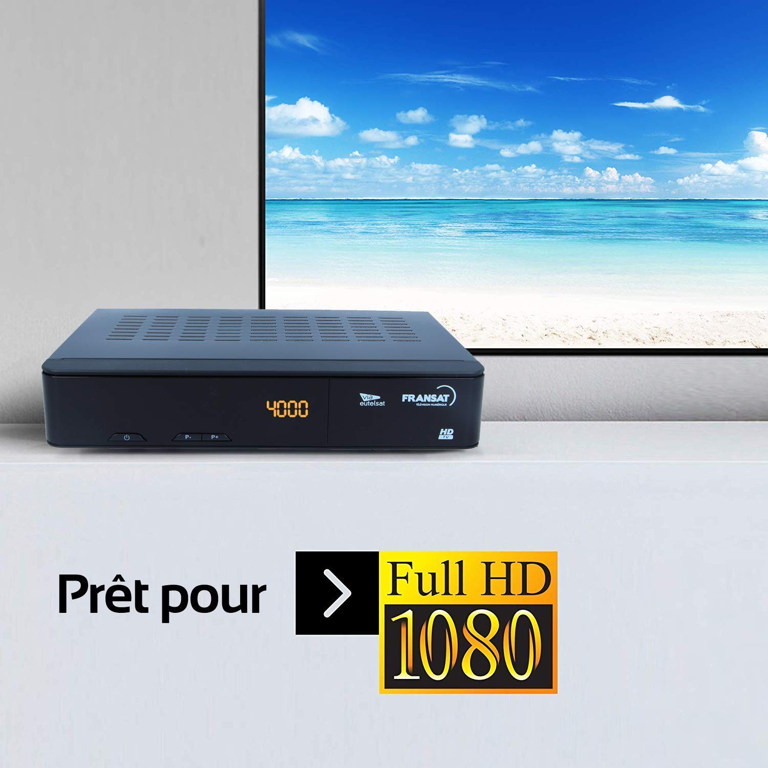 Fransat Satellite Récepteur TNT Decodeur - Sans Carte / USB / HDMI / MPEG4 / Full HD / 1080P