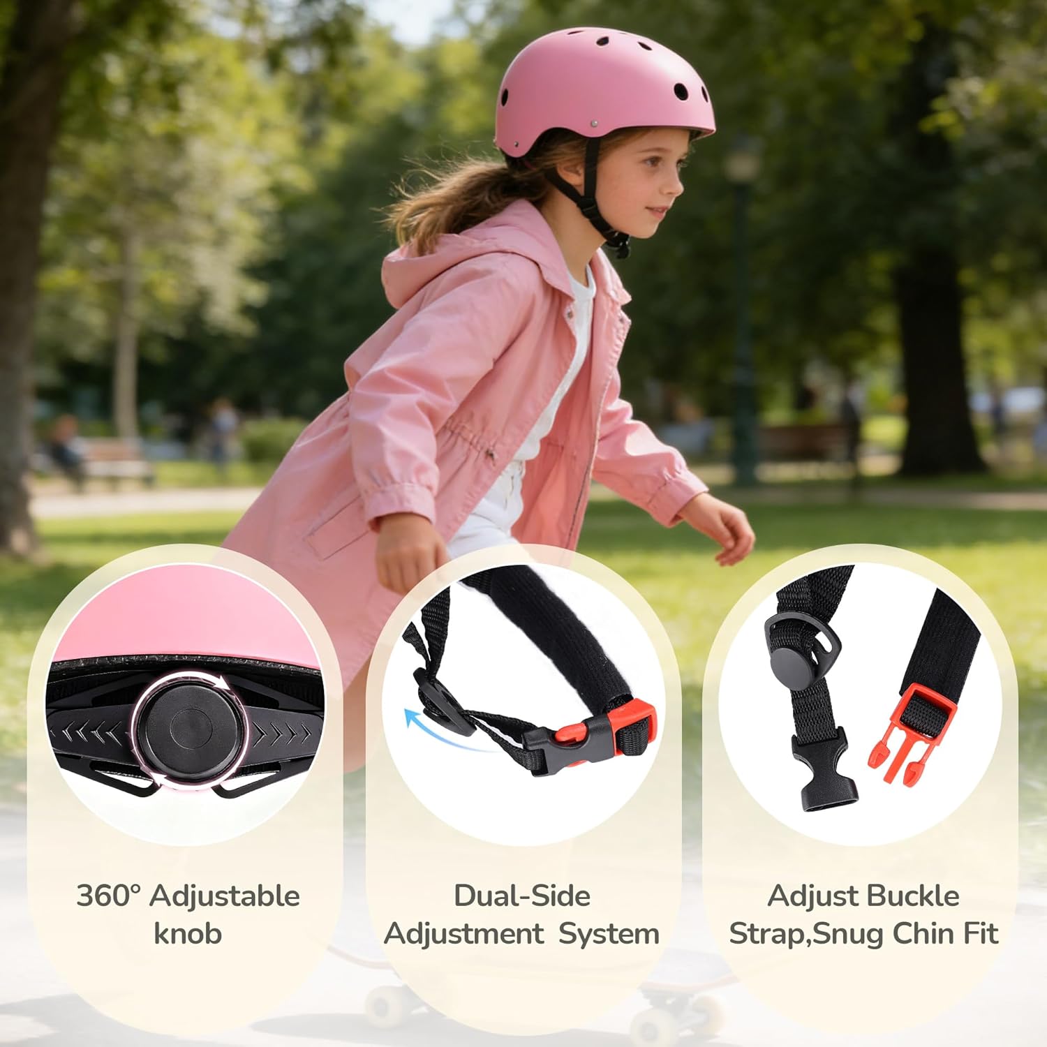 Kids Bike Helmet, Toddler Helmet for Youth Boys Girls Ages 3-14 Year Old, Adjustable Fit & Lightweight, Multi-Sport Safety for Skateboard Skating Bicycle Scooter Cycling - Image 5