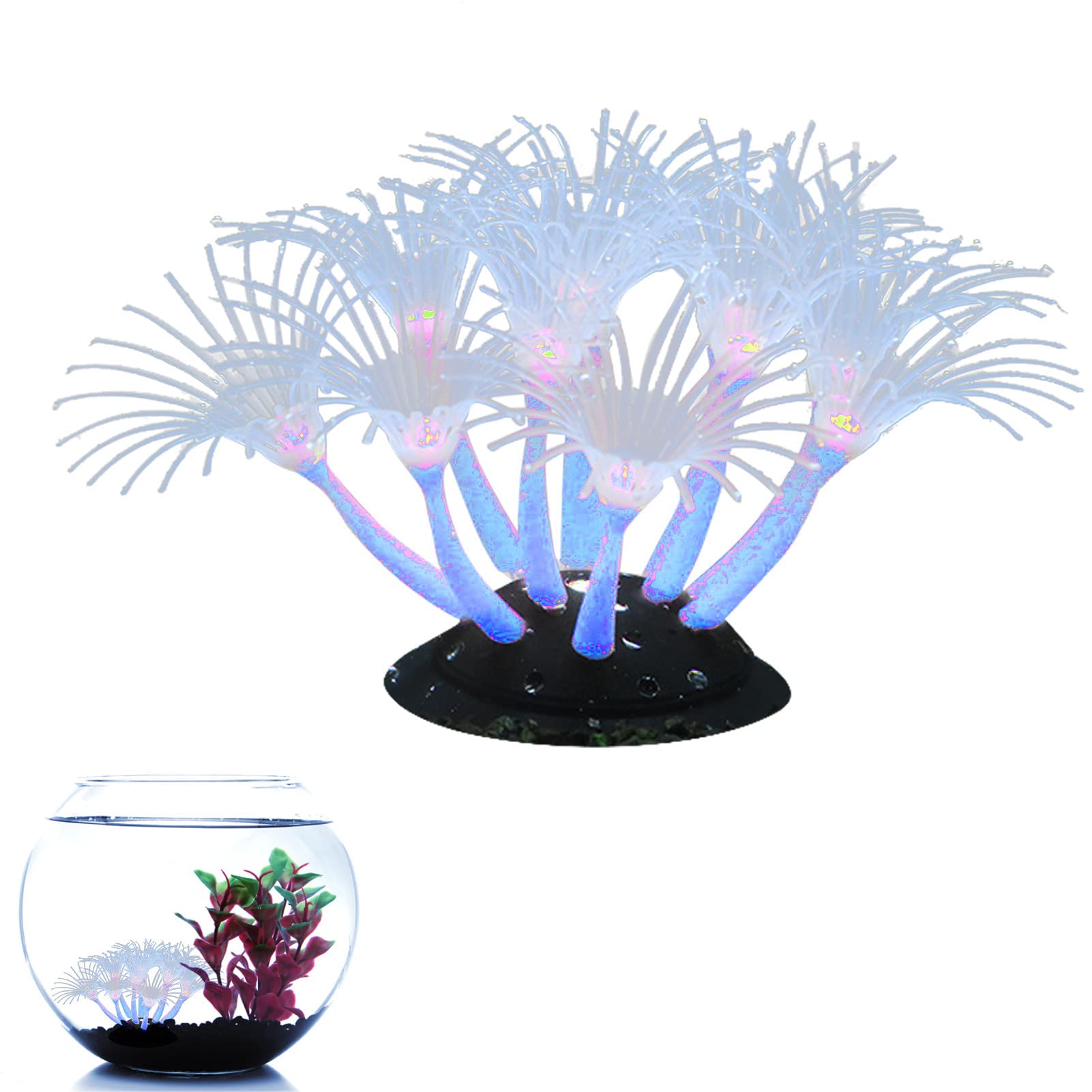 Rianpesn Blue Artificial Silicone Coral - Aquarium Fish Tank Ornaments - Simulation Plant Effect Silicone For Fish Tank Decoration
