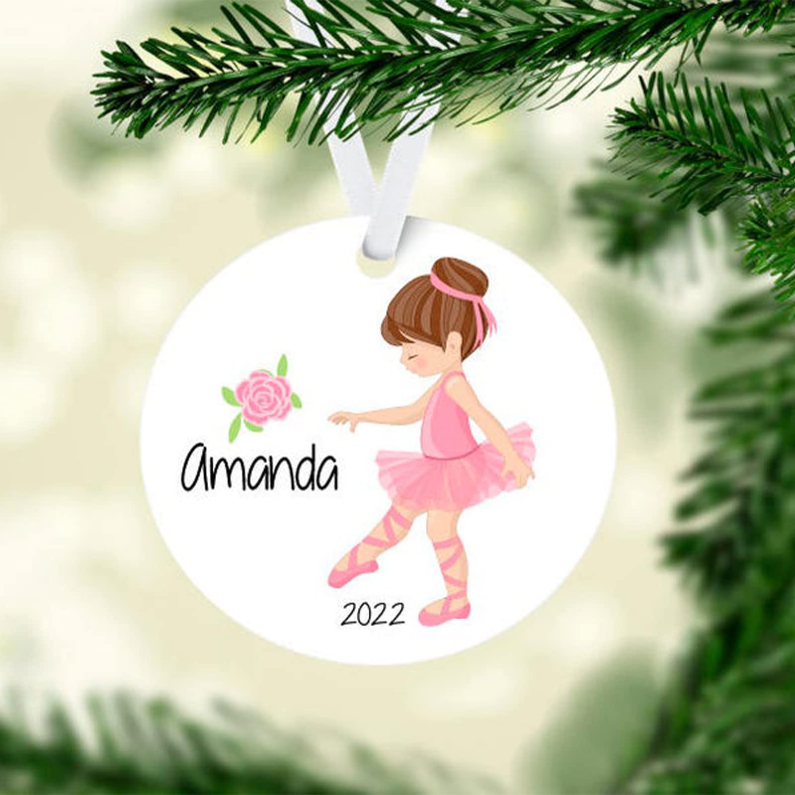 Personalized Ballerina Christmas Ornament - Custom Keepsake Gift for Girls, Ballet-Themed Holiday Decoration