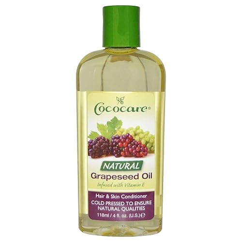 COCOCARE Aceite de semilla de uva natural, hidratante natural para piel y cabello, lleno de vitamina E y ácidos grasos, 4 onzas