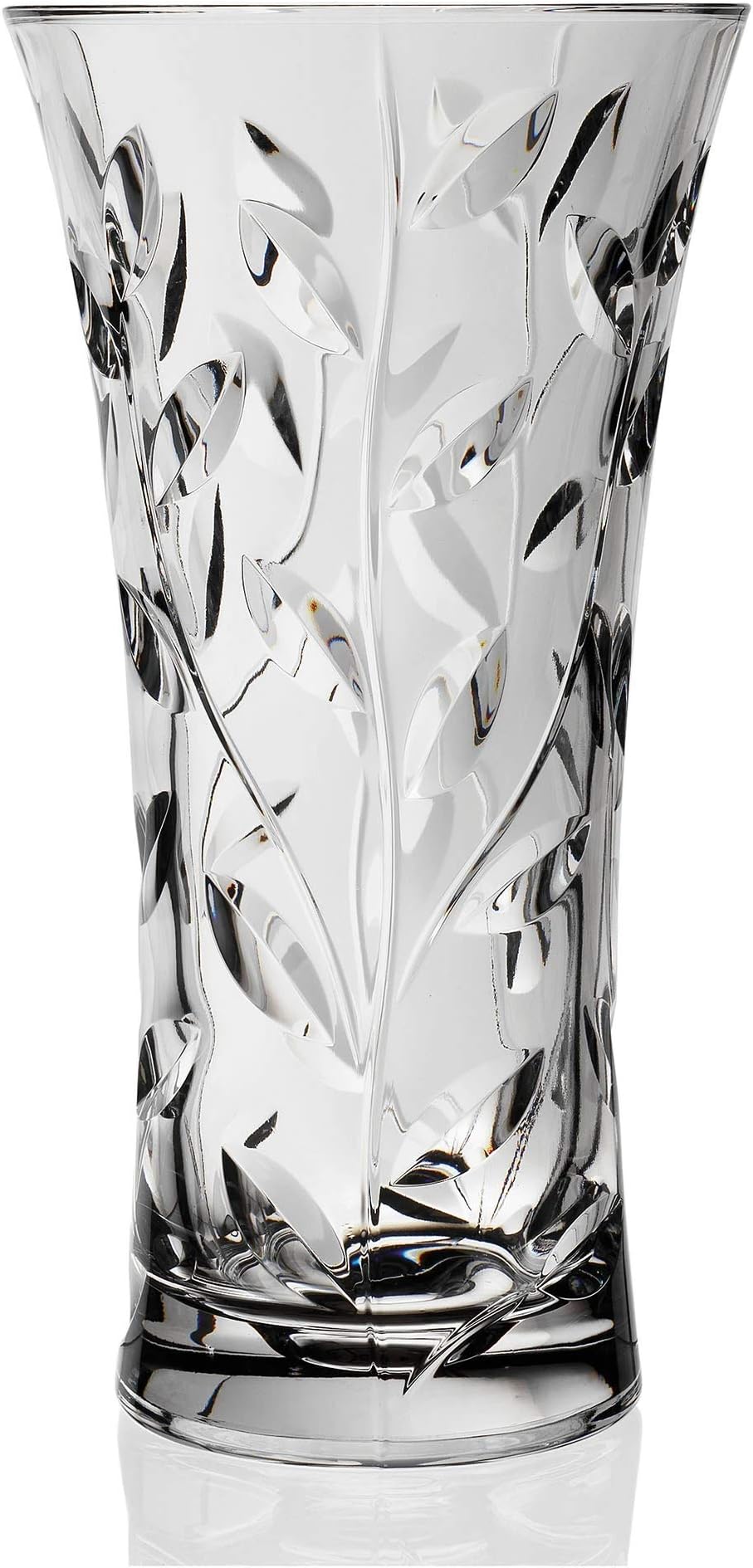 RCR Crystal Laurus 30 cm Tall Large Italian Lead Crystal Glass Decor Flower Vase