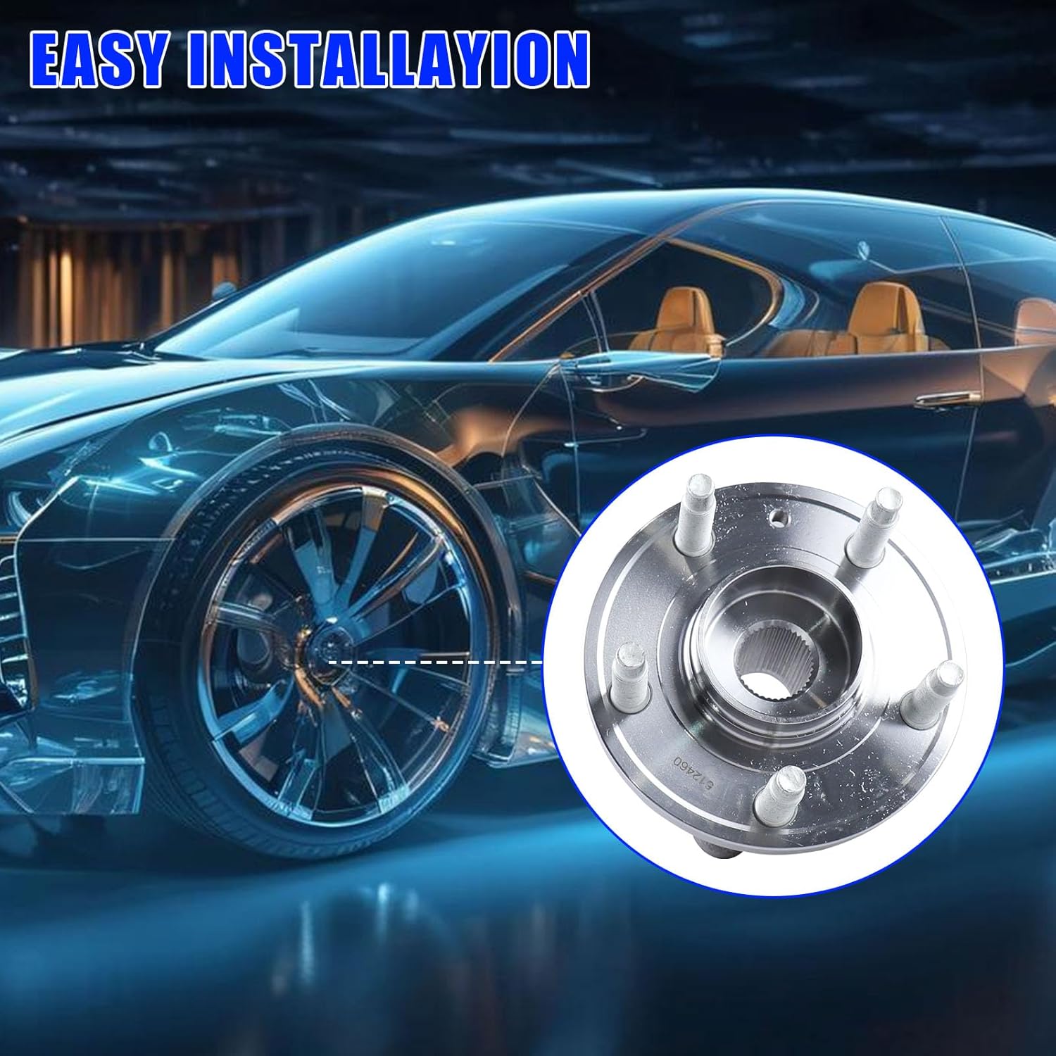 512460 Front Wheel Hub Bearing Assembly Fit for Ford Explorer 2011-2018, Police Interceptor Utility 2013-2018, 5 Lug w/ABS, Replacement WE60589 HA590446 BR930809
