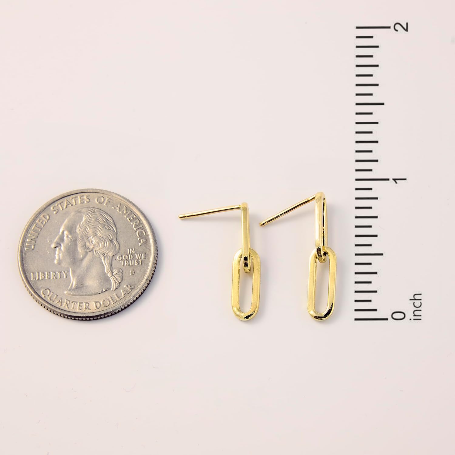 GELIN 10k or 14k Solid Gold Paperclip Earrings for Women - Image 5