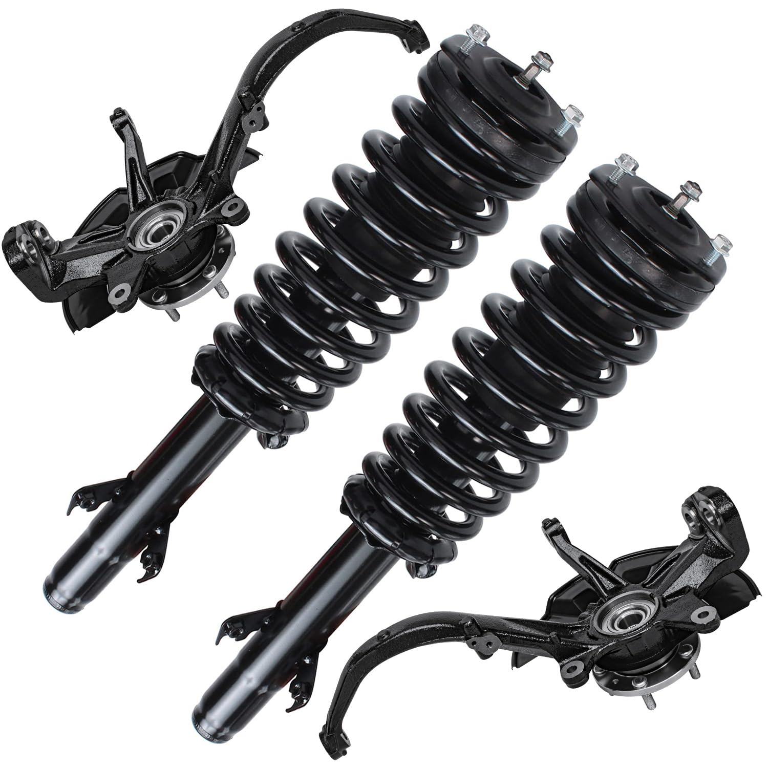 Detroit Axle - Front Steering Knuckles Wheel Hub Bearings Struts w/Coil